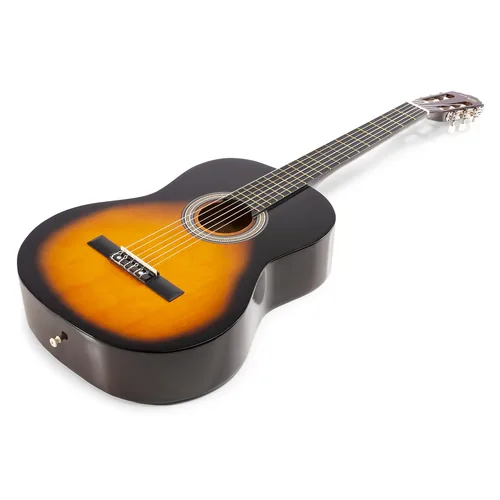MAX Konzertgitarre SoloArt Set Sunburst - Griffbrett: Ahorn - Decke: Linde - Decke massiv: Nein - Gitarrengrösse: 4/4 - Mensur: 65 cm - Ausführung: Rechtshänder