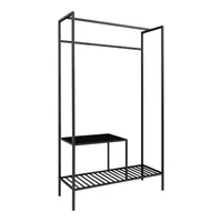 House Nordic Garderobe Vita 170 cm, Schwarz - Tiefe: 38 cm - Breite: 101 cm - Höhe: 170 cm - Detailmaterial: Melamin - Stahl - Grundmaterial: Kunststoff - Metall