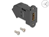 Delock Keystone-Modul HDMI Einbaubuchse zu HDMI Buchse 45° 8K 60 Hz - Modultyp: Keystone - Anschluss Front: Buchse HDMI - Anschluss Rück: Buchse HDMI - Medientyp: Video - Schirmung: Nein - Detailfarbe: Schwarz