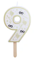PME Zahlenkerze Harry Potter Nr. 9 - Detailfarbe: Weiss - Packungsgrösse: 1 Stück - Anlass: Geburtstag - Motiv: Harry Potter