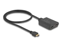 DeLOCK HDMI Splitter 1 x HDMI in to 2 x HDMI out 4K 60 Hz with downscaler