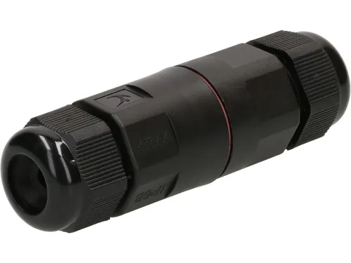 Max Hauri Kabelverbinder IP68 3-polig, 16A / 250 V - Detailfarbe: Schwarz - Stromanschluss Seite A: Schraubklemme - Schalter: Nein - Stromanschluss Seite B: Schraubklemme - Typ: Kabelverbinder