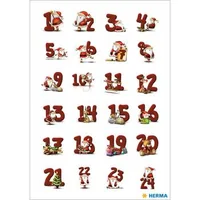 HERMA Sticker Adventskalender 15071 rot 72 Stück/3 Blatt