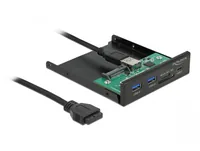 Delock Front Panel 64058 für 3.5-Schacht - Datenanschluss Seite B: USB 3.0 - USB 3.0 Typ C - SD-Card - Anzahl Ports: 2 - Schnittstelle Hardware: USB 3.0