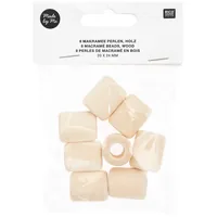 Rico Design Holzperlen Makramee Nature, 8 Stück - Packungsgrösse: 24 Stück - Durchmesser: 8 mm - Detailfarbe: Nature - Perlenart: Holzperlen