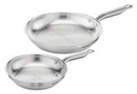 Tefal Pfannen-Set Virtuoso 24 cm/28 cm - Material: Edelstahl - Pfannentyp: Bratpfanne - Kompatible Kochfelder: Glaskeramik - Gas - Halogen - Induktion - Antihaftbeschichtung: Keine Angaben - Detailfarbe: Silber - Set: Ja