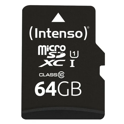 SD MicroSD Card 64GB Intenso SD-HC UHS-I inkl. SD- Adapter retail