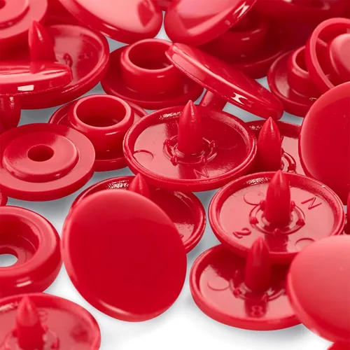 Prym Druckknöpfe Color Snaps Rot, Ø 12,4 mm, 30 Stück - Detailfarbe: Rot