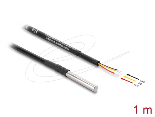 Delock Temperaturfühler-Kabel mit 3 x offene Kabelenden DS18B20 1 m