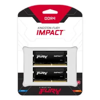 Kingston SO-DDR4-RAM FURY Impact 3200 MHz 2x 32 GB - Arbeitsspeicher Bauform: SO-DIMM - Arbeitsspeicher-Typ: DDR4 - Arbeitsspeicher Geschwindigkeit: 3200 MHz - Arbeitsspeicher Pins: 260 - Fehlerkorrektur: Non-ECC - Anzahl Speichermodule: 2