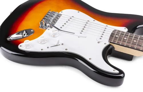MAX E-Gitarre GigKit Sunburst - Gitarrenkoffer / Gigbag: Gigbag - Hals: Sperrholz - Tonabnehmerbestückung: Keine Angabe - Gitarrensteg: Keine Angabe - Leistung AMP: 0 W - Set: Ja