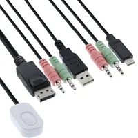 InLine KVM Switch - 2-fach - USB-C+DP zu DisplayPort - 4K - Audio - integr. Kabel