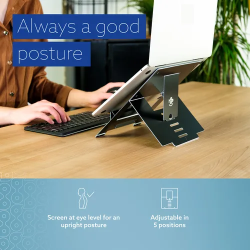 RISER FLEXIBLE LAPTOP STAND ADJUSTABLE BLACK
