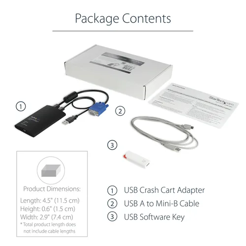 StarTech KVM Console to Laptop USB 2.0 Portable Crash Cart Adapter with File Transfer & Video Capture - Portable KVM Console