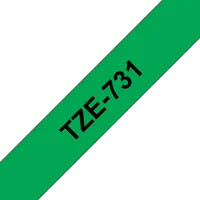 BROTHER P-Touch TZE-731 black on green 12mm