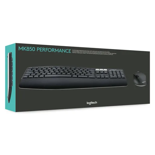 Logitech 920-008221 Tastatur Maus enthalten Universal RF Wireless + Bluetooth QWERTZ Deutsch Schwarz