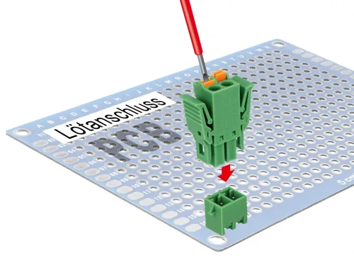 Terminalblock Set für Platine 2 Pin 3,81 mm Rastermaß vertikal