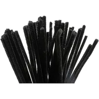 Creativ Company Chenilledraht 6 mm 50 Stück, Schwarz - Länge: 30 cm - Durchmesser: 6 mm - Detailfarbe: Schwarz - Drahtart: Chenilledraht
