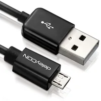 deleyCON USB 2.0-Kabel  USB-A - Micro-USB B 0.5 m - Kabeltyp: Anschlusskabel - Detailfarbe: Schwarz - USB Standard: 2.0 (480 Mbps) - USB Anschluss 2 (Endgerät): Micro-USB B - USB Anschluss 1 (Quelle): USB-A - Besondere Eigenschaften: Keine