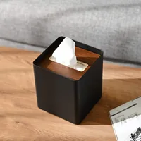 Yamazaki Kosmetiktuchbox Rin Schwarz - Befestigung: Keine - Detailfarbe: Schwarz - Wandmontage: Nein - Utensilienhalter Typ: Papiertuchspender - Detailmaterial: Metall - Sperrholz - Grundmaterial: Holz - Metall