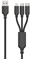 2GO KFZ-Ladegerät 3000mA 3in1 Micro-USB, Lightning, USB-C sw