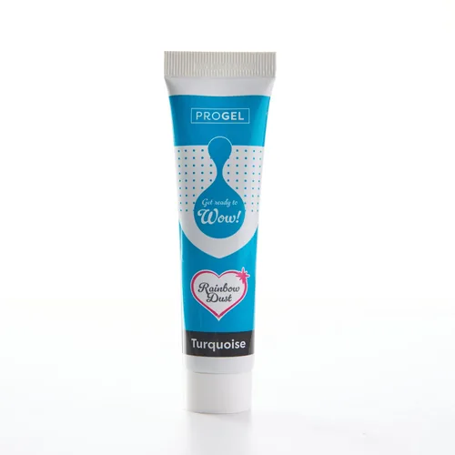 Rainbow Dust ProGel Lebensmittelfarbe Türkis 25 g - Nachhaltigkeit: Nicht angegeben - Packungsgrösse: 25 g - Detailfarbe: Türkis - Fairtrade: Nein - Eigenschaft: Flüssig