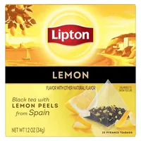 Lipton Teebeutel Schwarztee Lemon 20 Stück - Teesorte/Infusion: Schwarztee - Zitrone - Nachhaltigkeit: Nicht angegeben - Packungsgrösse: 20 Stück - Teeform: Teebeutel - Fairtrade: Ja