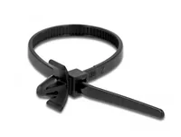Delock Kabelbinder mit Spreizanker L 140 x B 4 mm schwarz 10 Stück
