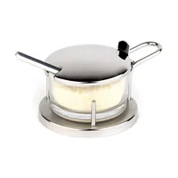 Paderno Käsedose 10.5 cm x 7 cm Transparent - Anwendungszweck: Reibkäse - Materialtyp: Glas - Material: Glas - Detailfarbe: Transparent - Silber - Set: Nein