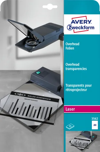 AVERY ZWECKFORM Overhead-Folie A4 3562 0.10mm Laser 25 Blatt