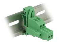 Delock Hutschiene/DIN Rail Terminalblock 2Pin - Detailfarbe: Grün - Montage: DIN-Rail
