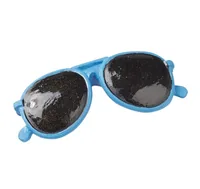 HobbyFun Mini-Utensilien Sonnenbrille 3 cm, Blau, 2 Stück - Detailfarbe: Blau - Material: Kunststoff - Verpackungseinheit: 2 Stück - Motiv: Accessoire - Anlass: Basteln