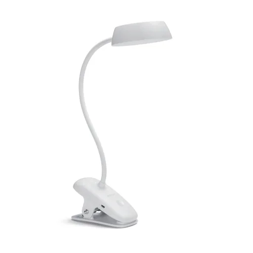 Philips LED Schreibtischleuchte Donutclip, 2.3W, 4000K, USB, weiss - Betriebsart: Netzbetrieb - Lampensockel: LED fest verbaut - Farbtemperatur Kelvin: 4000 K - Gesamtleistung: 3 W - Farbwiedergabeindex CRI: 90 - Dimmbar: dimmbar