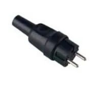 BACHMANN Vollgummi-Konturenstecker, schwarz, ohne Schutzkontakt