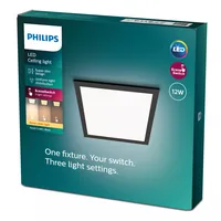 Philips Touch Deckenleuchte SceneSwitch eckig 12W 2700K schwarz - Leuchten Kategorie: Deckenleuchte - Betriebsart: Netzbetrieb - Lampensockel: LED fest verbaut - Farbtemperatur Kelvin: 2700 K - Dimmbar: nicht dimmbar - Farbwiedergabeindex CRI: 80