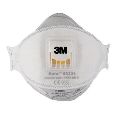 3M Atemschutzmaske Aura 9322+ FFP2, 10 Stück - Maskentyp: Halbmaske - Grösse: Einheitsgrösse - Schutzklasse: FFP2 - Detailfarbe: Weiss