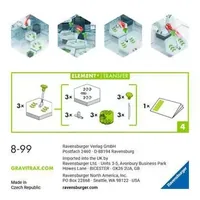 Ravensburger Kugelbahn Zubehör GraviTrax Element Transfer - Altersempfehlung ab: 8 Jahren - Material: Kunststoff - Eigenschaften: Keine Eigenschaft - Zertifikate: Keine Zertifizierung - Anzahl Teile: 4 Teile