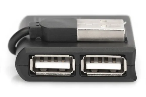 DIGITUS USB-Hub 4-Port 2.0->4xA2.0 integr. Kabel schwarz