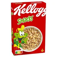 Kellogg's Cerealien Smacks 400 g - Produkttyp: Getreide - Nährwertangabe pro: 100 g - Energiegehalt (in kj): 1597 KJ - Energiegehalt (in kcal): 377 Kcal - Fett: 1.6 g - Gesättigte Fettsäuren: 0.3 g
