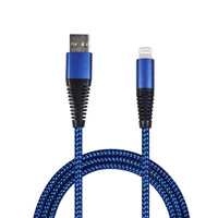 2GO USB Lade-Datenkabel Lightning 1m Nylon blau PET-Verp.