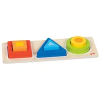 Goki Geo Blocks Formensortierbrett 28 x 10 x 3.5 cm - Altersempfehlung ab: 2 Jahren - Material: Holz - Detailfarbe: Mehrfarbig
