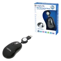 Logilink Maus USB Mini optisch 800dpi m. Kabeleinzug