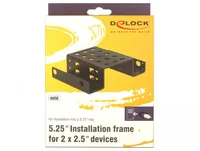 DELOCK Einbaurahmen 2x 2.5"" zu 5.25"" Metall schwarz