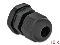 Delock Kabelverschraubung PG9, 19 mm 10 Stück, Schwarz - Gewindetyp: PG9 - Material: Kunststoff