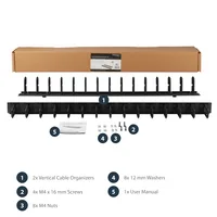 StarTech.com 2-Pack 20U Vertical Server Rack Cable Management with D-Ring Hooks, 40U Network Rack Cord Manager Panels, 2x 3ft (91cm) Wire Organizers
