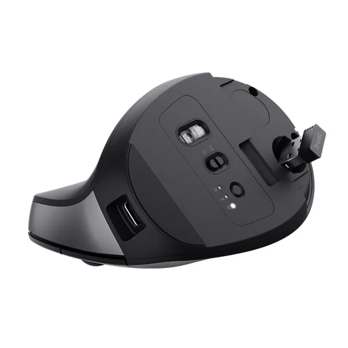 Trust Ergonomische Maus Bayo+ - Maus-Typ: Ergonomisch - Maus Features: Programmierbare DPI-Einstellung - Vertikales Design - Daumentaste - Silent-Tasten - Gelenkschonend - Scrollrad - Bedienungsseite: Rechtshänder - Detailfarbe: Schwarz - Verbindungsart: 