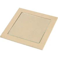 Creativ Company Untersetzer 15 x 15 x 0.5 cm 6 Stück - Verpackungseinheit: 6 Stück - Material: MDF - Glas - Detailfarbe: Hellbraun - Transparent