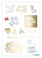 Herma Stickers Weihnachtssticker Silent Night 1 Blatt / 13 Sticker - Verpackungseinheit: 1 Stück - Material: Folie - Detailfarbe: Silber - Gold - Produkttyp: Weihnachtssticker