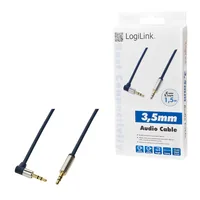 Logilink Audio-Kabel,3,5mm 3-PinM 90 zu 3,5mm 3-PinM,bl