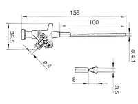 Velleman Klemmprüfspitze HM6410, Rot - Zubehörtyp: Klemmprüfspitze - Schnittstellen: Bananenstecker - Set: Nein - Kabellänge: 0 cm